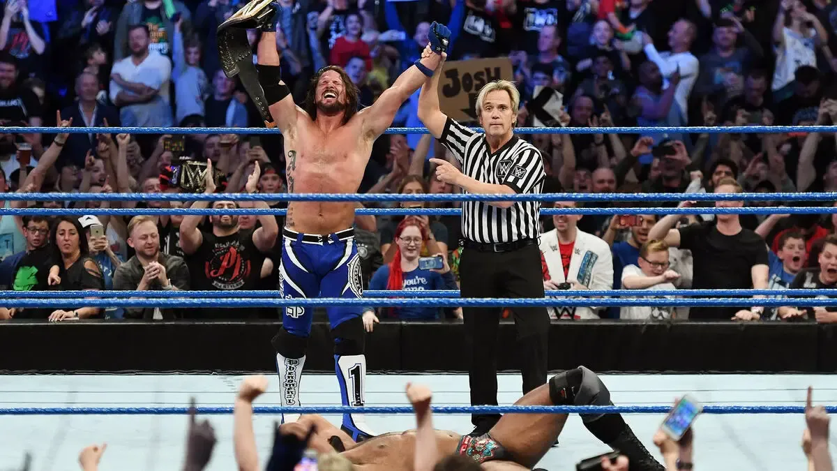 AJ Styles WWE Title Win 2017